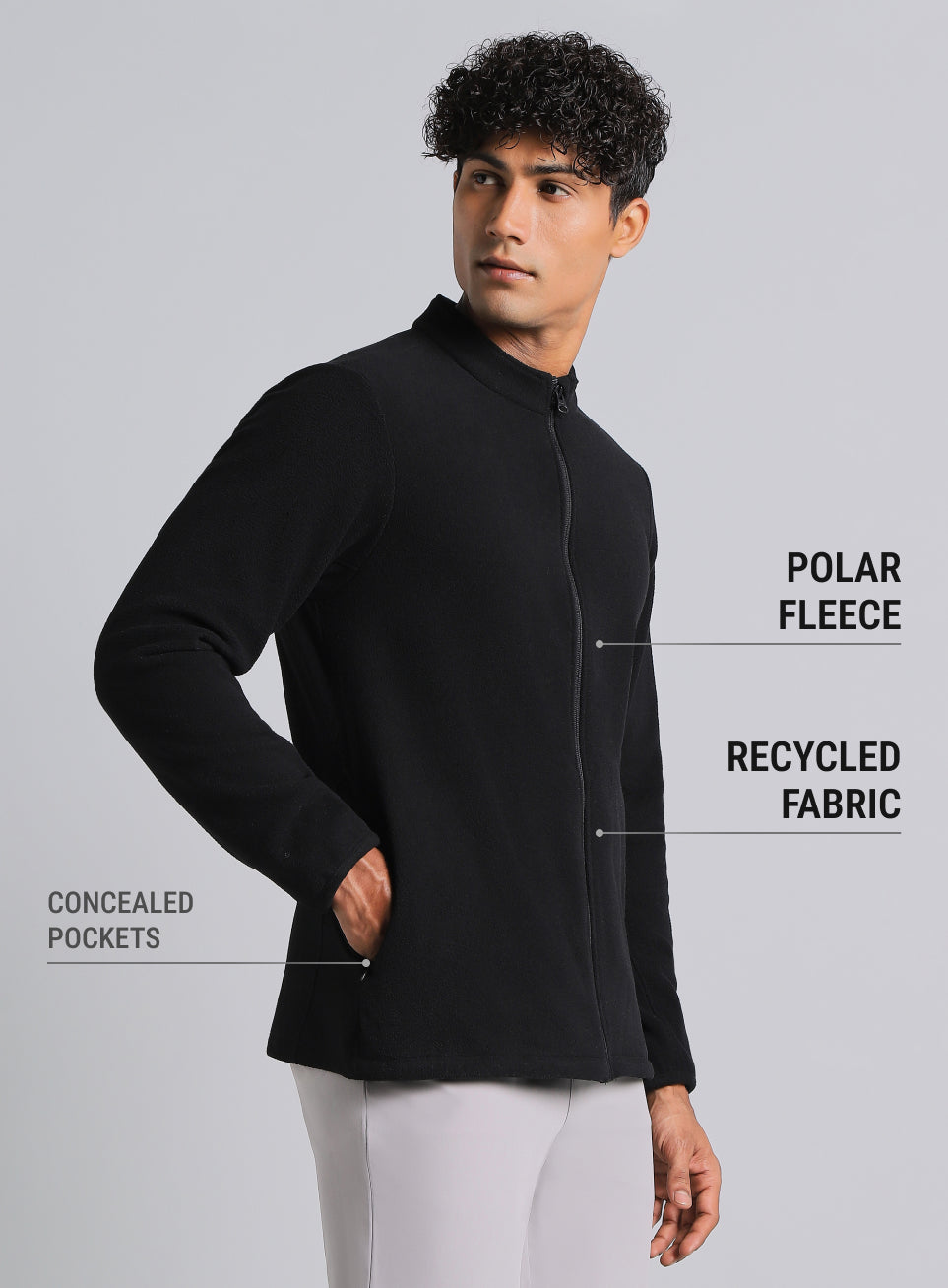 Men's Black Performance Pro Training Fleece Jacket