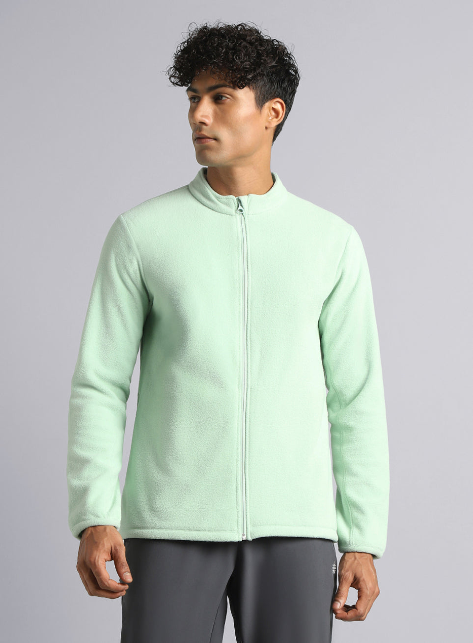 Men's Light Green Performance Pro Training Fleece Jacket