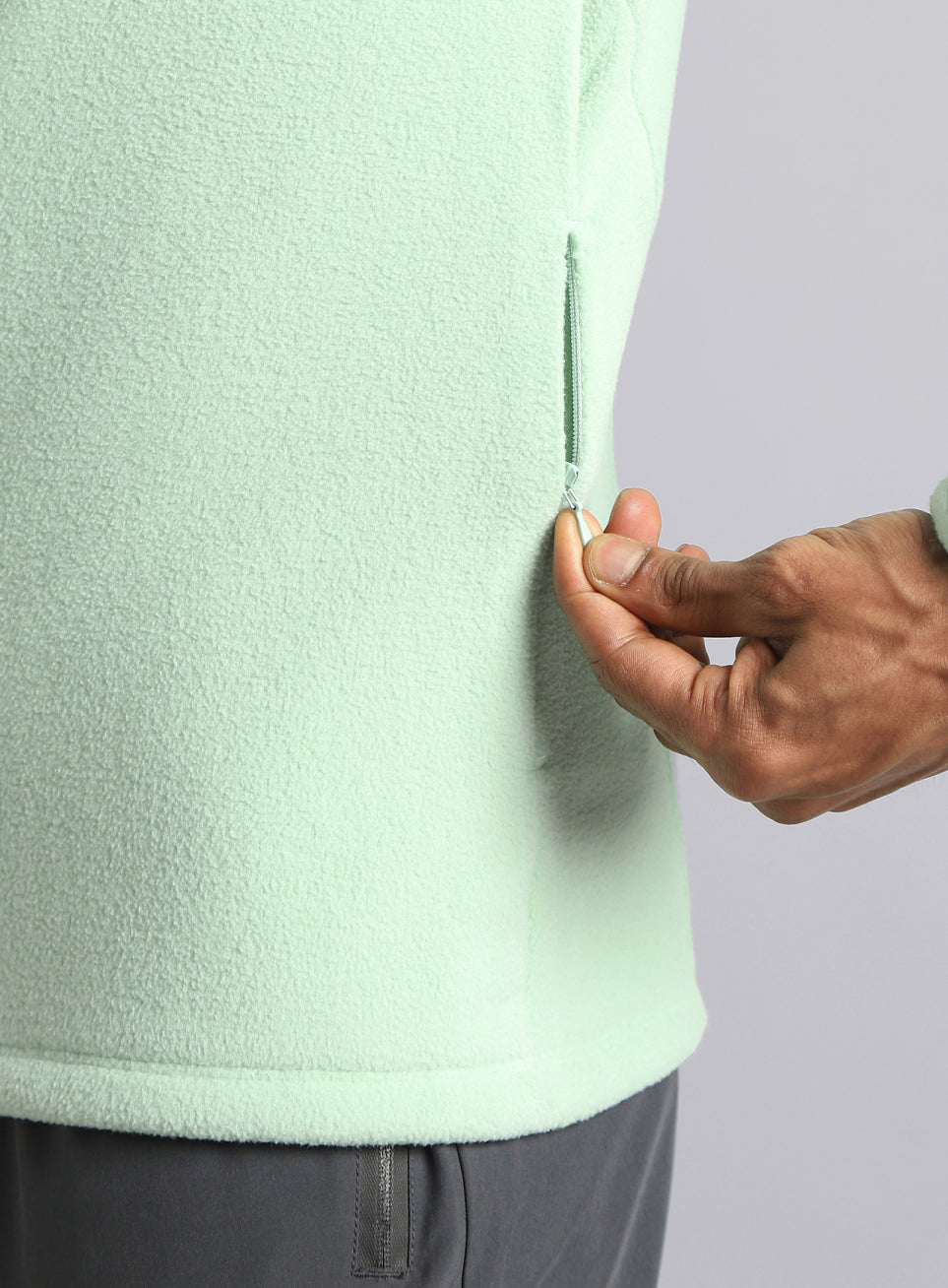 Men's Light Green Performance Pro Training Fleece Jacket