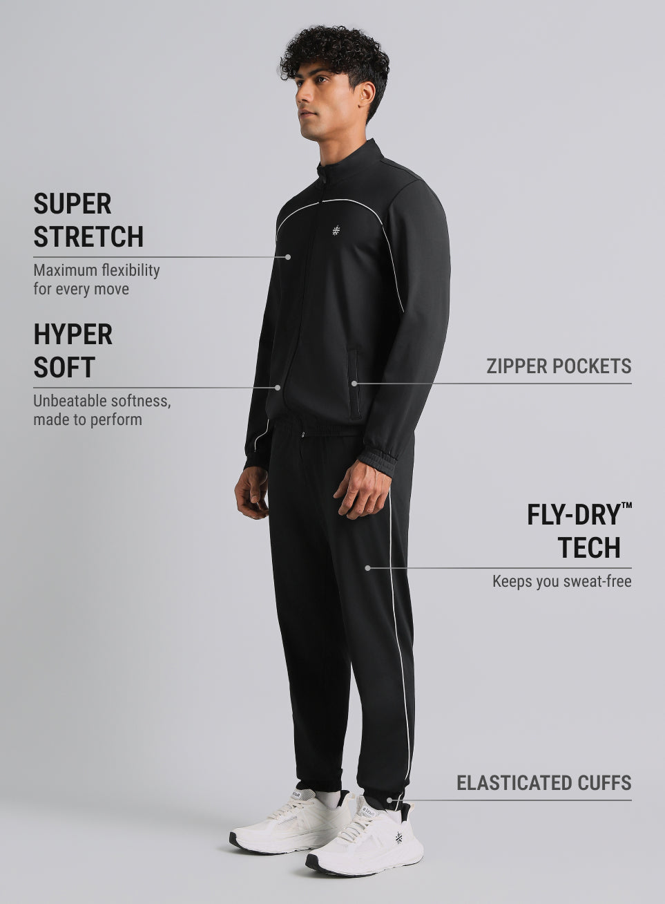 Men's Black Training All Format Tracksuit