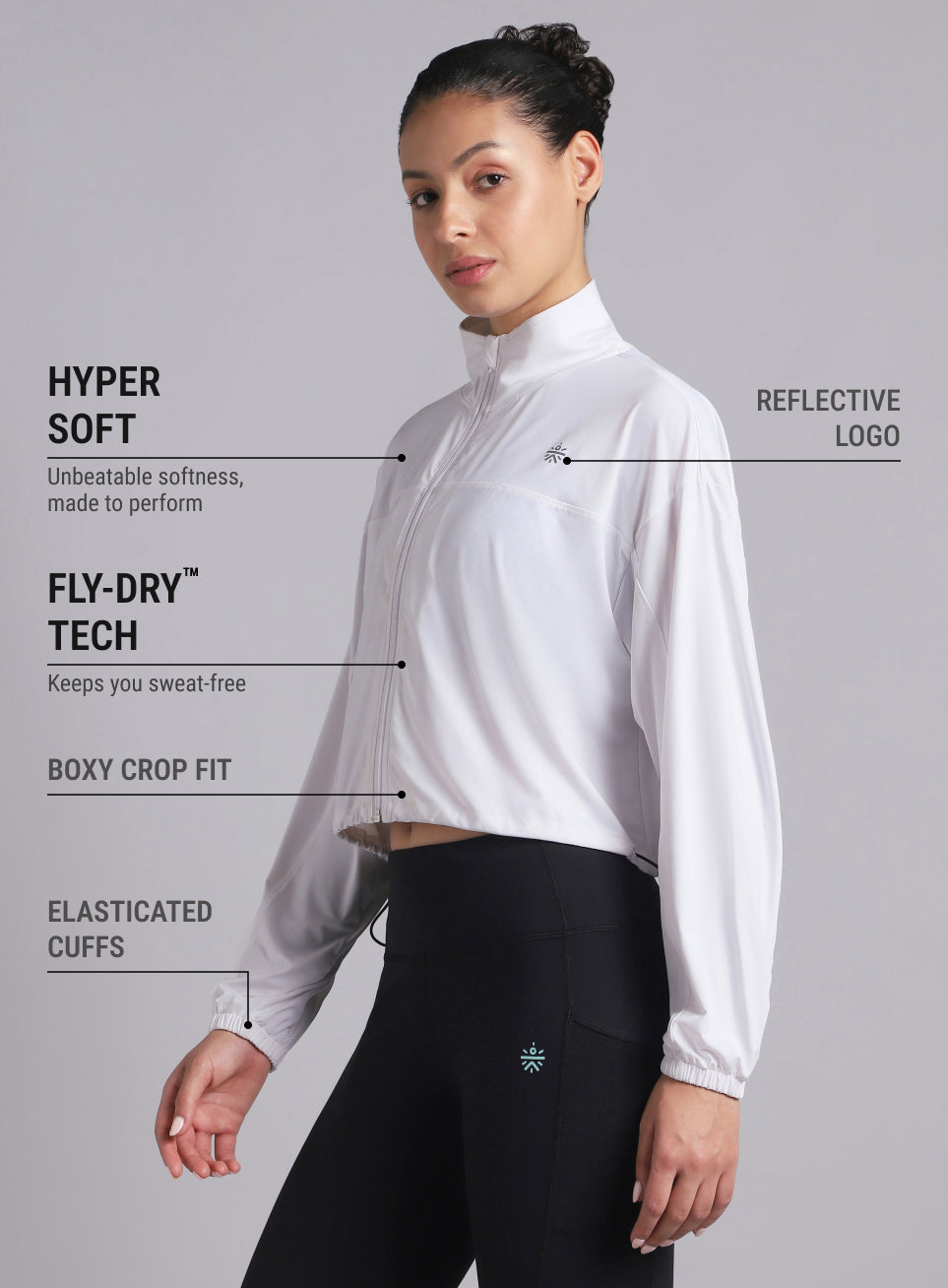 Women's White Supreme Soft Ultra Light Running Jacket