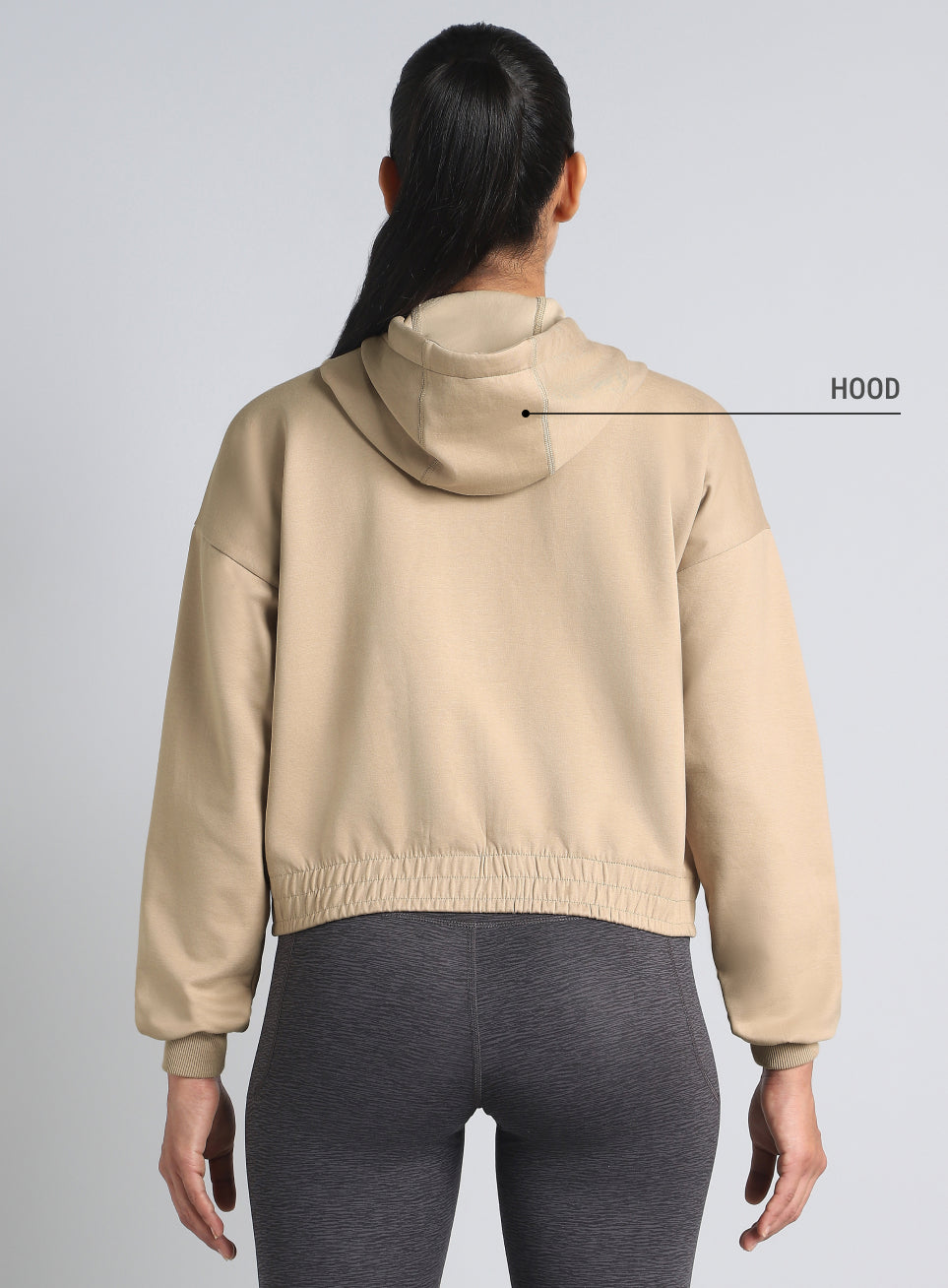 Women's Khaki Workout Essential Cropped Jacket