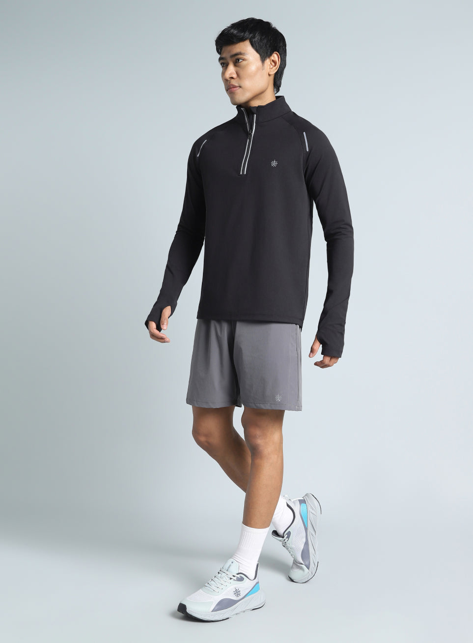 Men's Black Night Runner's Half Placket Jacket