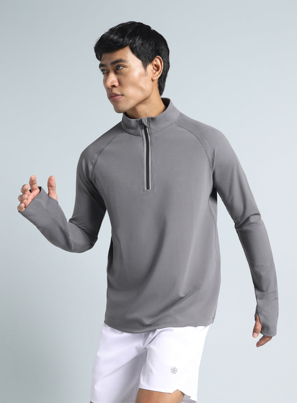 Men's Dark Grey Night Runner's Half Placket Jacket