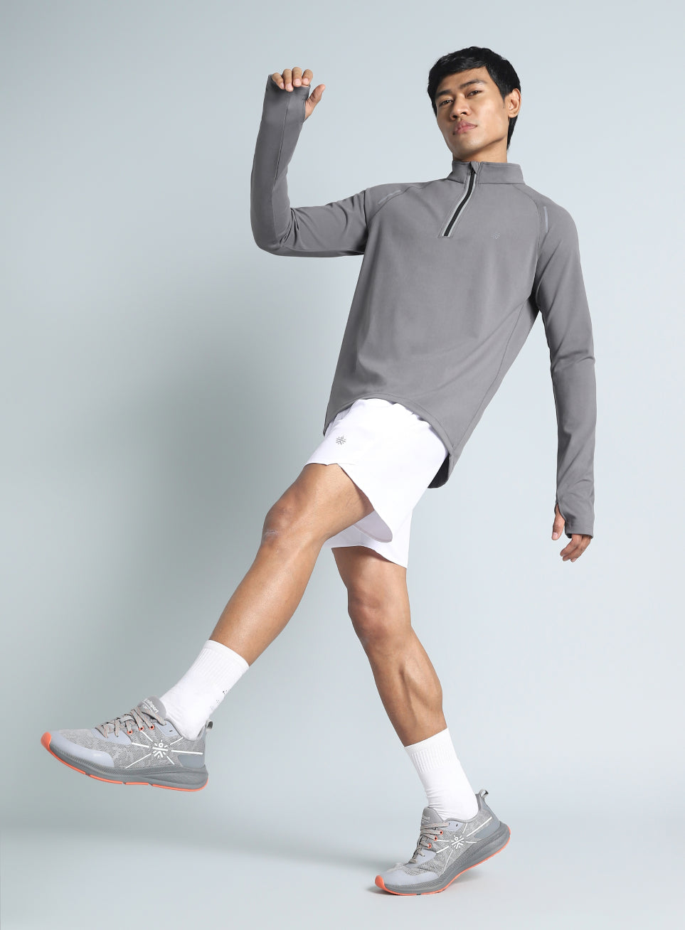 Men's Dark Grey Night Runner's Half Placket Jacket