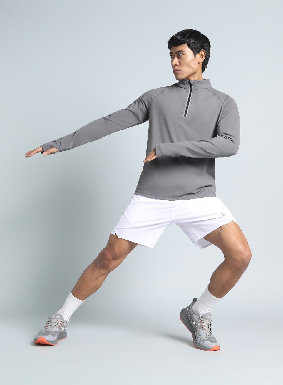 Men's Dark Grey Night Runner's Half Placket Jacket