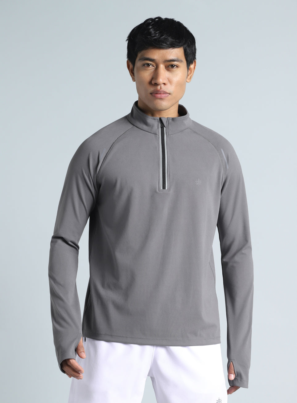Men's Dark Grey Night Runner's Half Placket Jacket