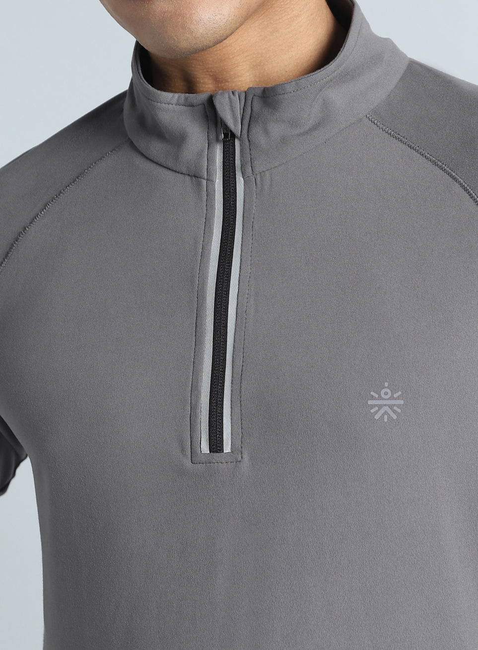 Men's Dark Grey Night Runner's Half Placket Jacket