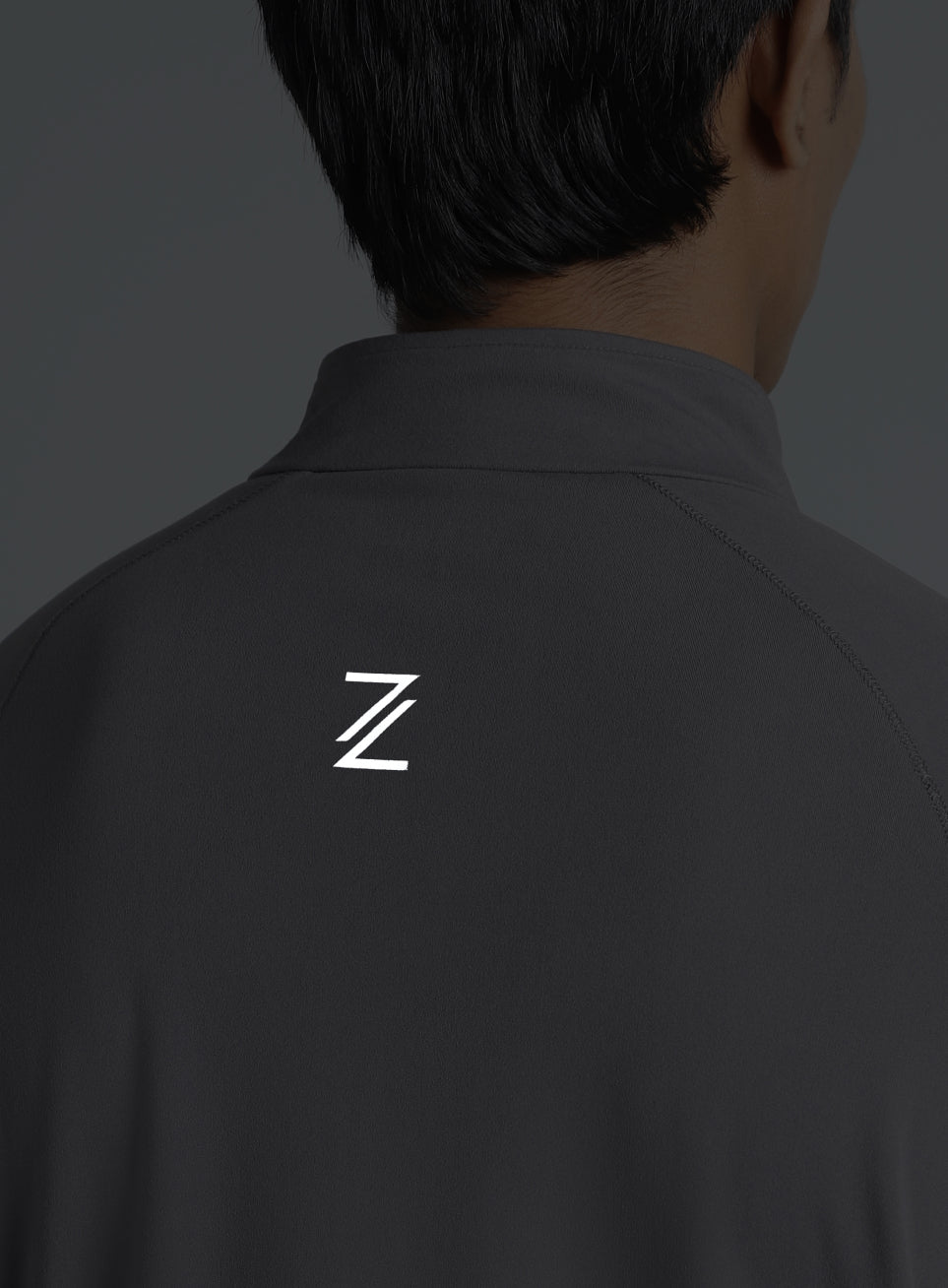 Men's Dark Grey Night Runner's Half Placket Jacket