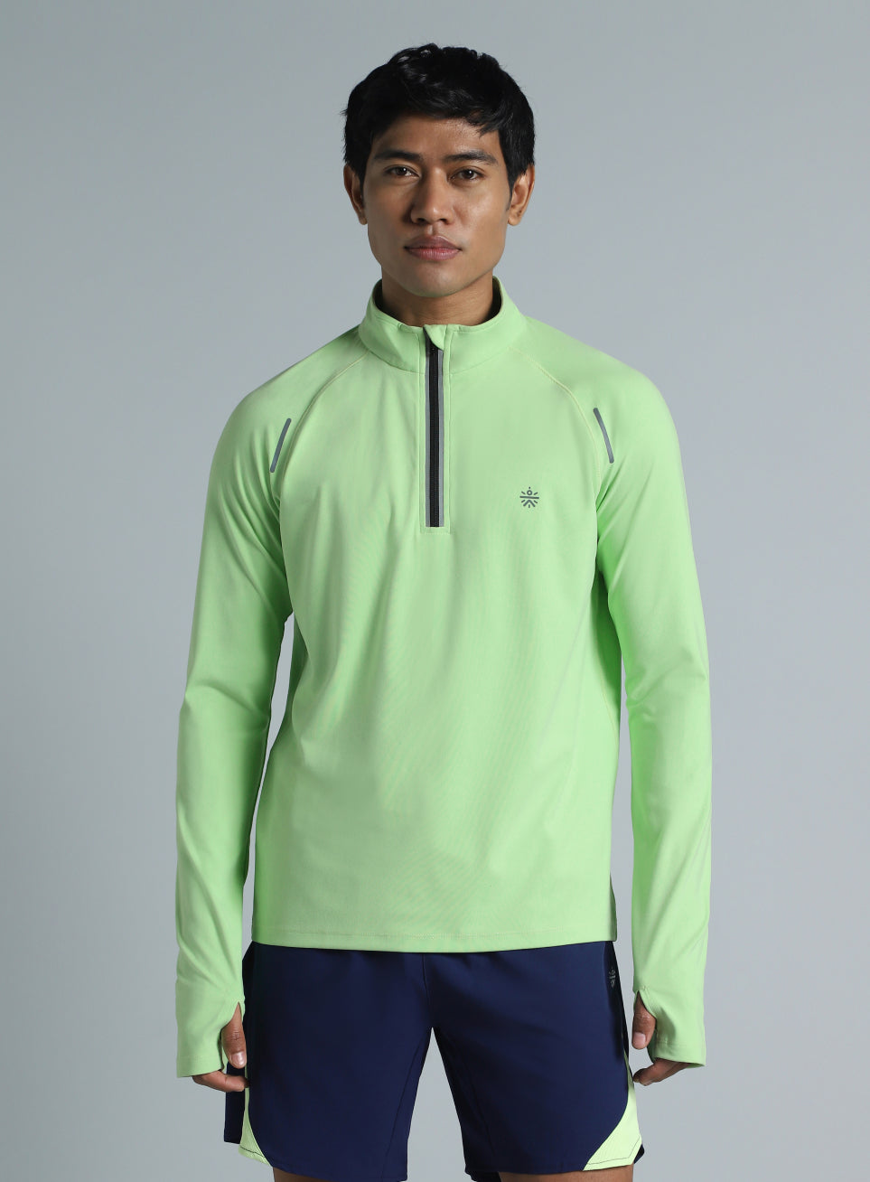 Men's Neon Green Night Runner's Half Placket Jacket