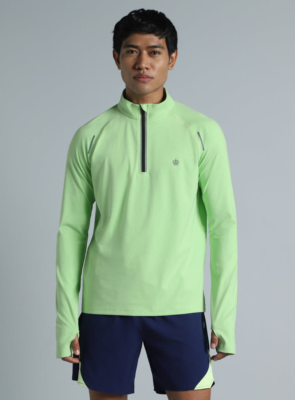 Men's Neon Green Night Runner's Half Placket Jacket