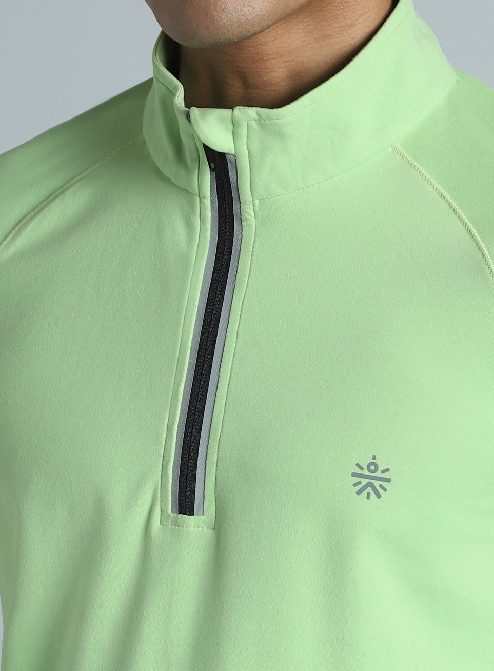 Men's Neon Green Night Runner's Half Placket Jacket