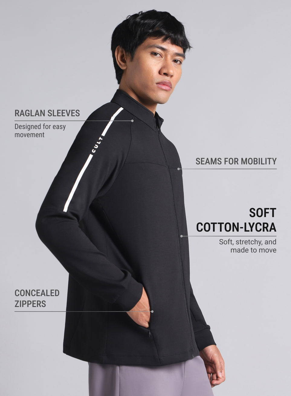 Men's Black Training Essential Mid Layer Jacket