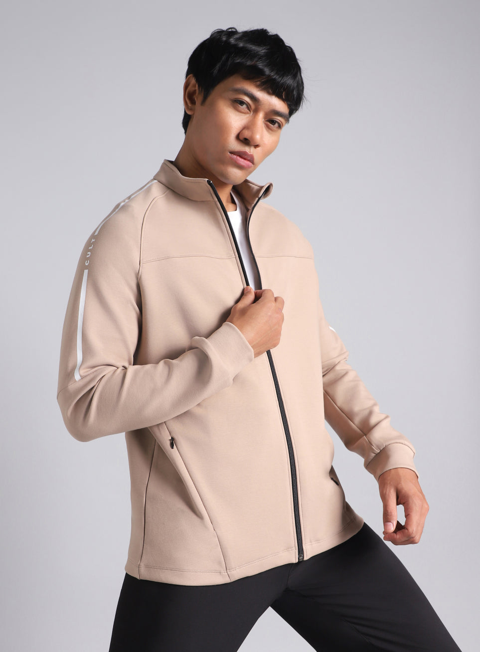 Men's Beige Training Essential Mid Layer Jacket