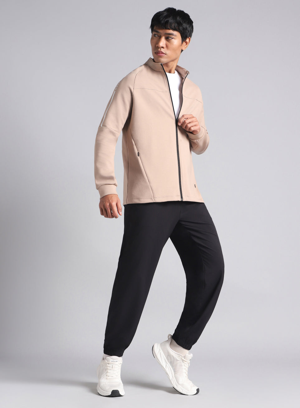 Men's Beige Training Essential Mid Layer Jacket