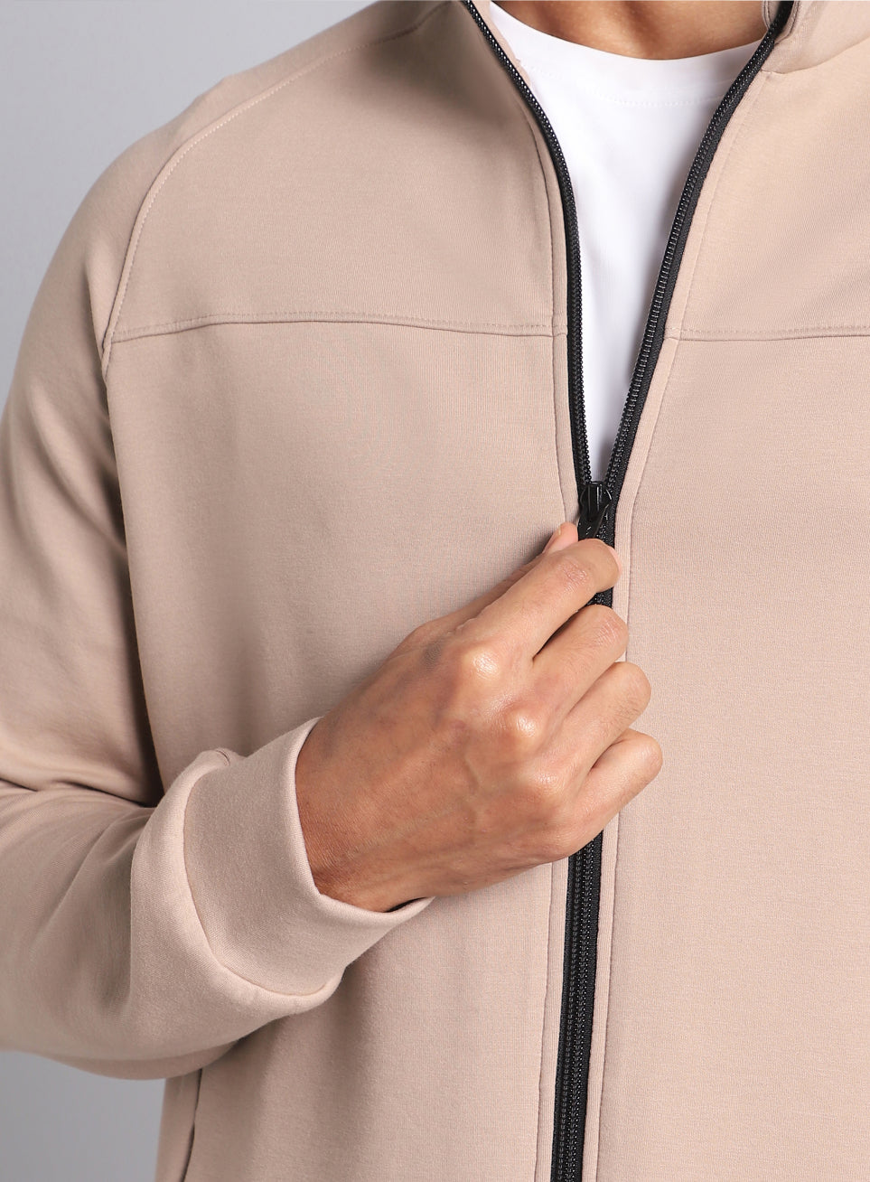 Men's Beige Training Essential Mid Layer Jacket