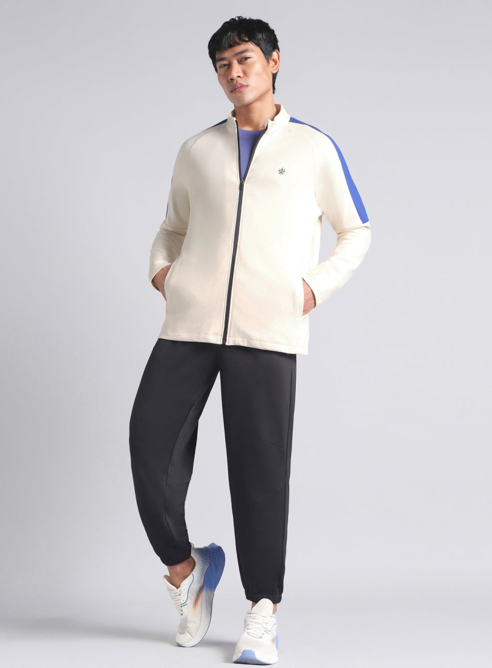 Men's Off White Workout Essential Mid Layer Jacket