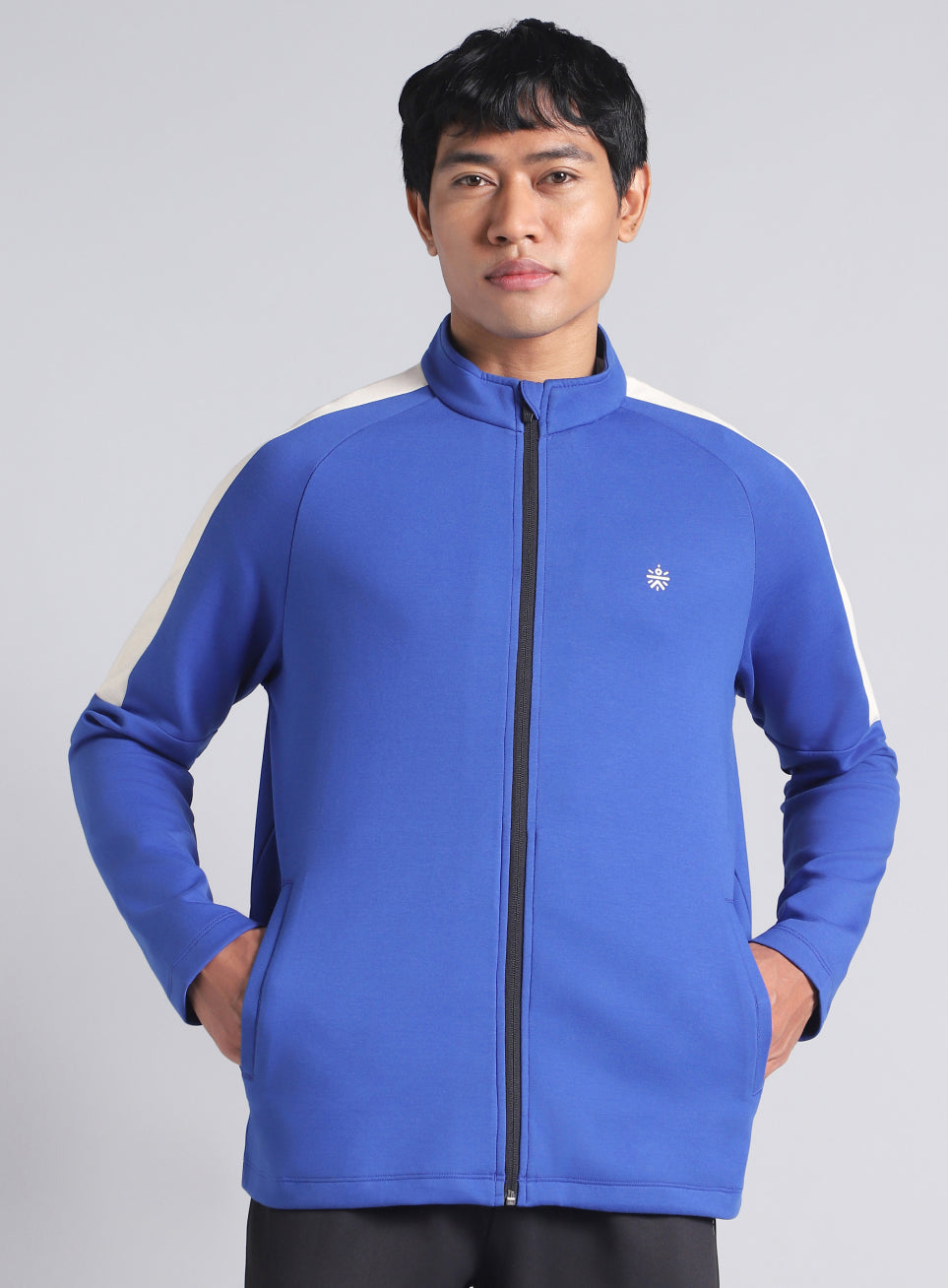 Men's Blue Workout Essential Mid Layer Jacket