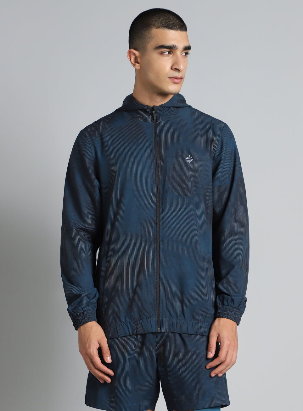 Men's Teal Urban Camo Run Lightweight Jacket