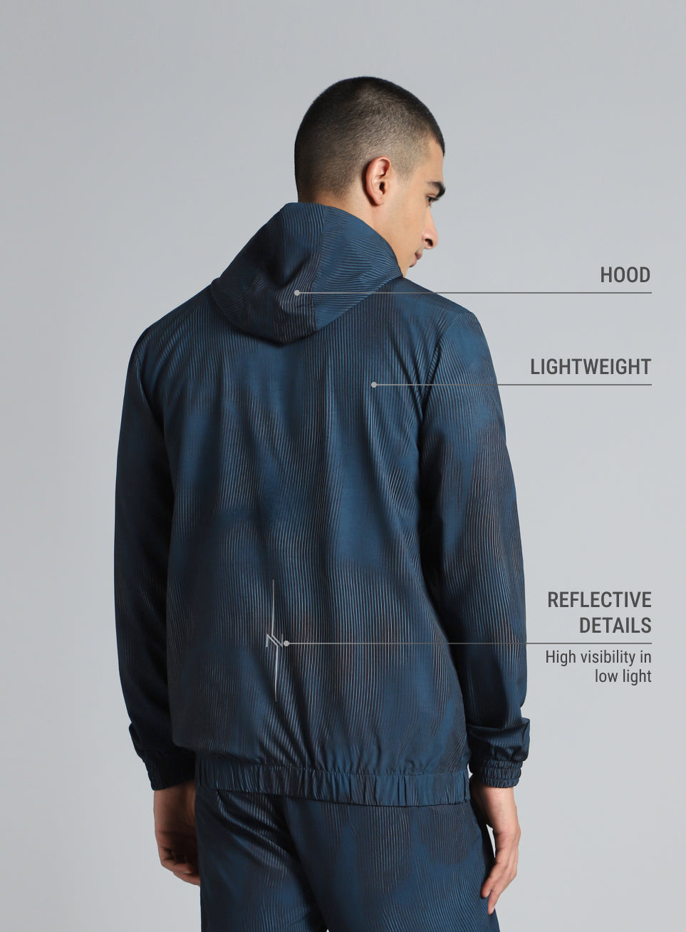 Men's Teal Urban Camo Run Lightweight Jacket