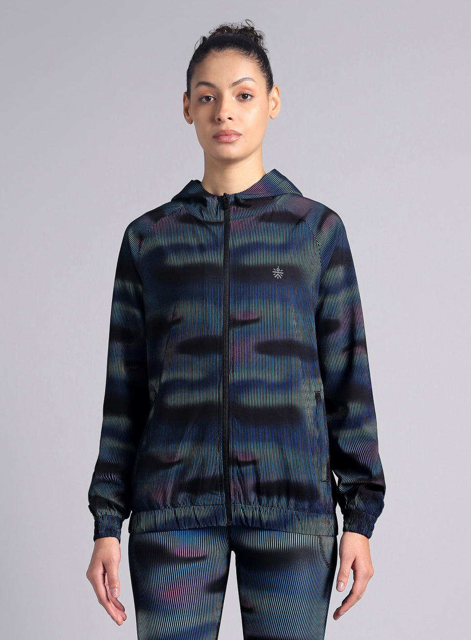 Women's Blue Energy Map All Over Print Lightweight Jacket