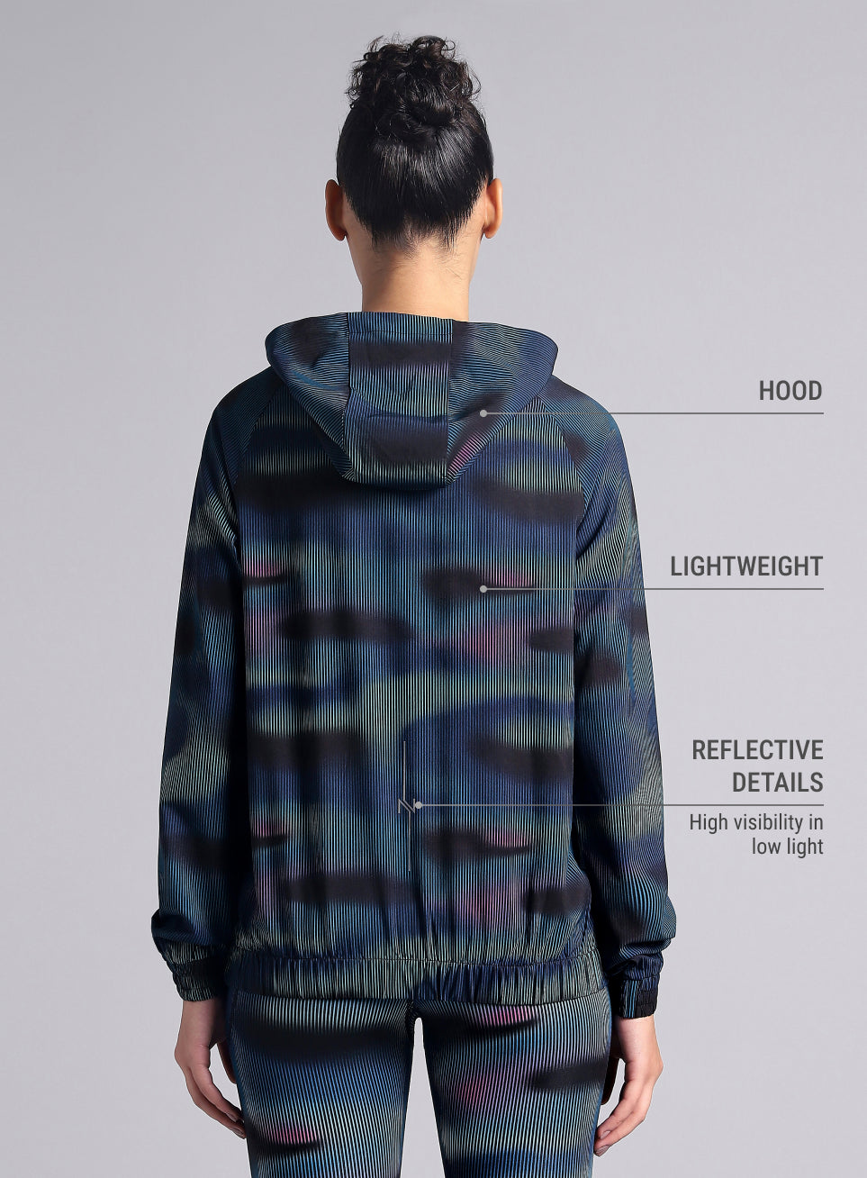 Women's Blue Energy Map All Over Print Lightweight Jacket