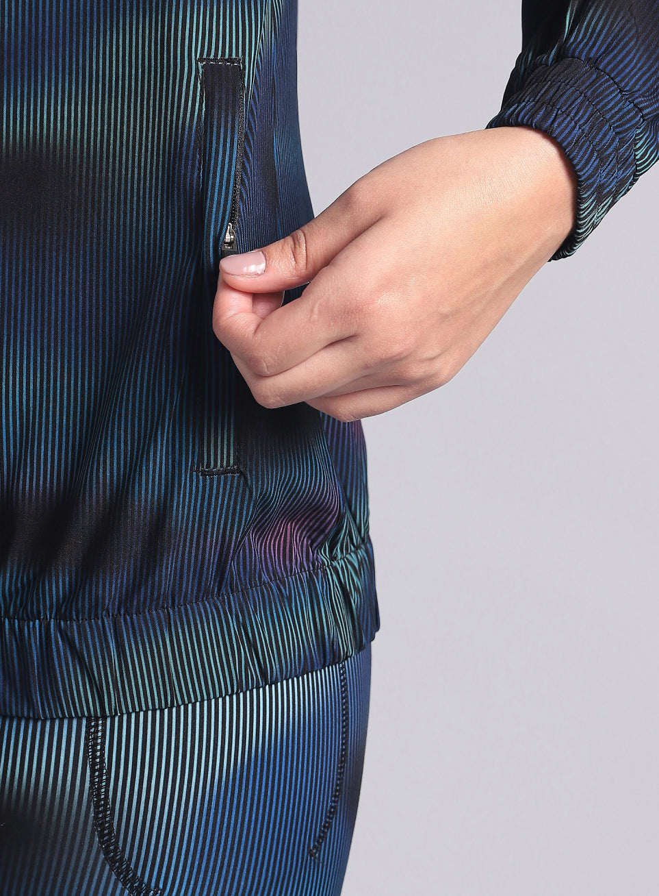 Women's Blue Energy Map All Over Print Lightweight Jacket