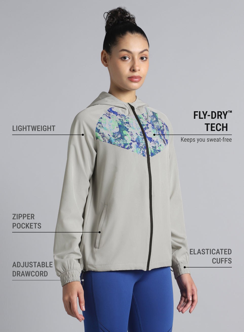 Women's Lt. Grey Train All Day Training Jacket