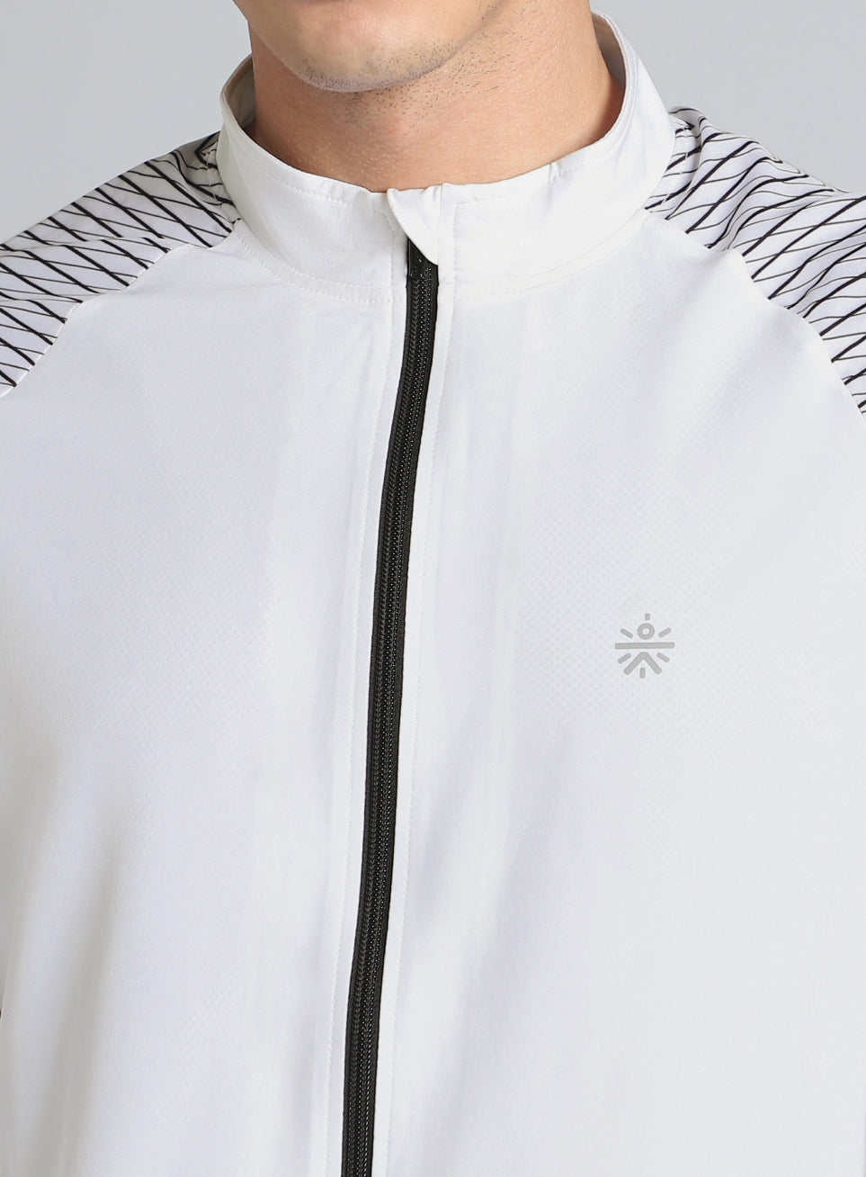 Men's White Energy Map Printed Lightweight Jacket