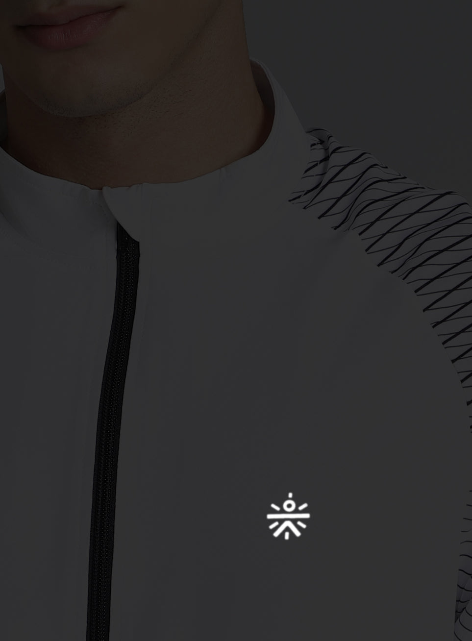 Men's White Energy Map Printed Lightweight Jacket