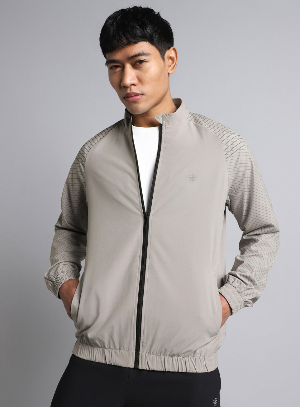 Men's Grey Energy Map Printed Lightweight Jacket