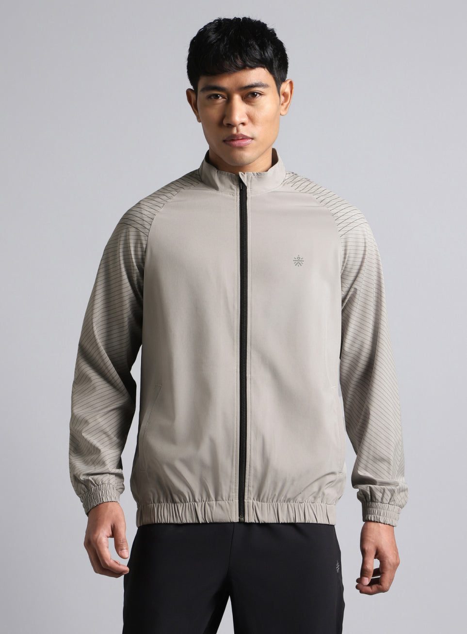 Men's Grey Energy Map Printed Lightweight Jacket