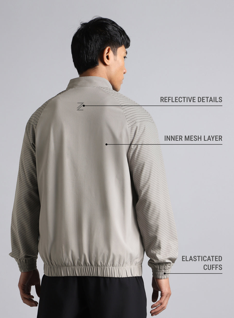 Men's Grey Energy Map Printed Lightweight Jacket