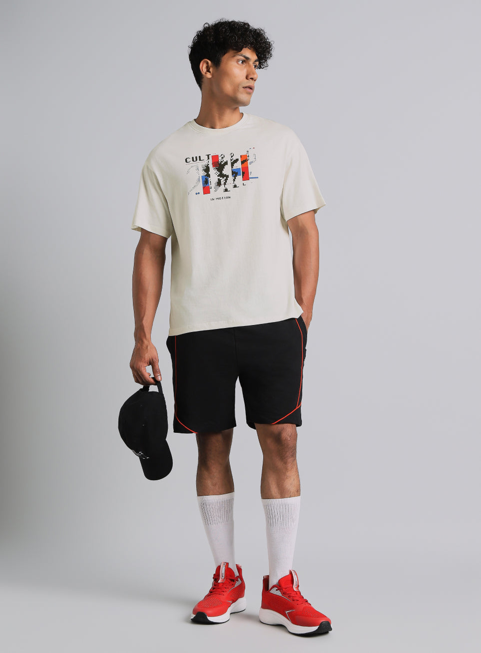 Cult Men's Off White in Motion Graphic Relaxed Fit T-shirt