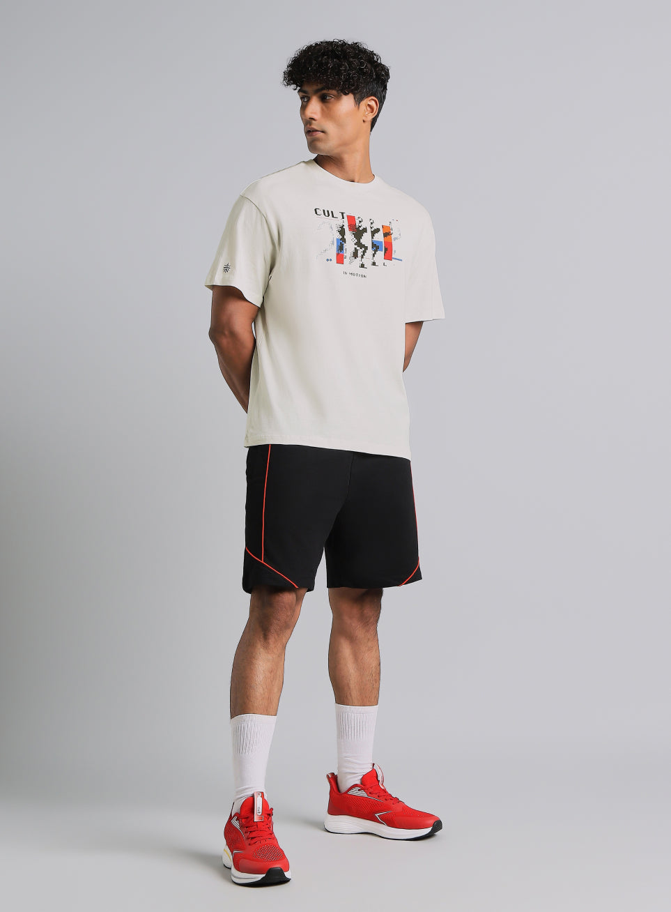 Cult Men's Off White in Motion Graphic Relaxed Fit T-shirt