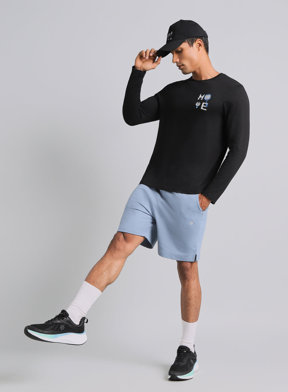 Men's Black Courtside Print Full Sleeve T-shirt