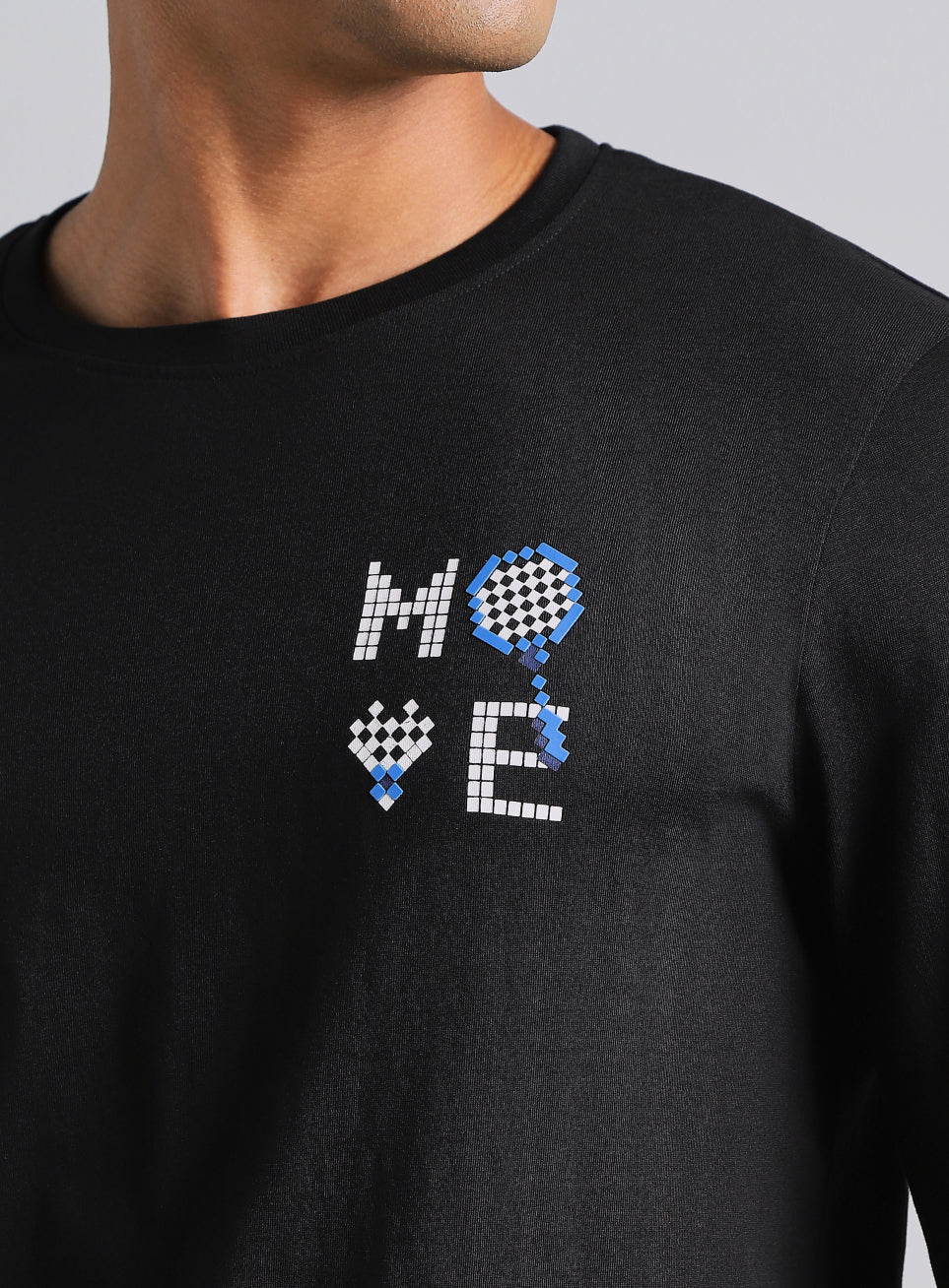 Men's Black Courtside Print Full Sleeve T-shirt