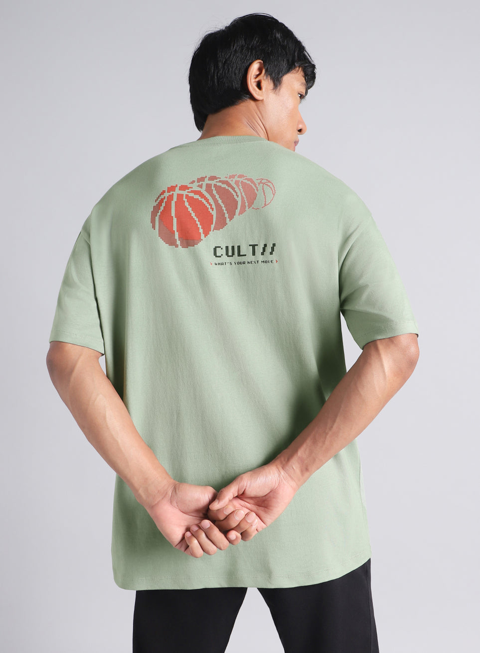 Men's Olive Oversized Graphic T-shirt