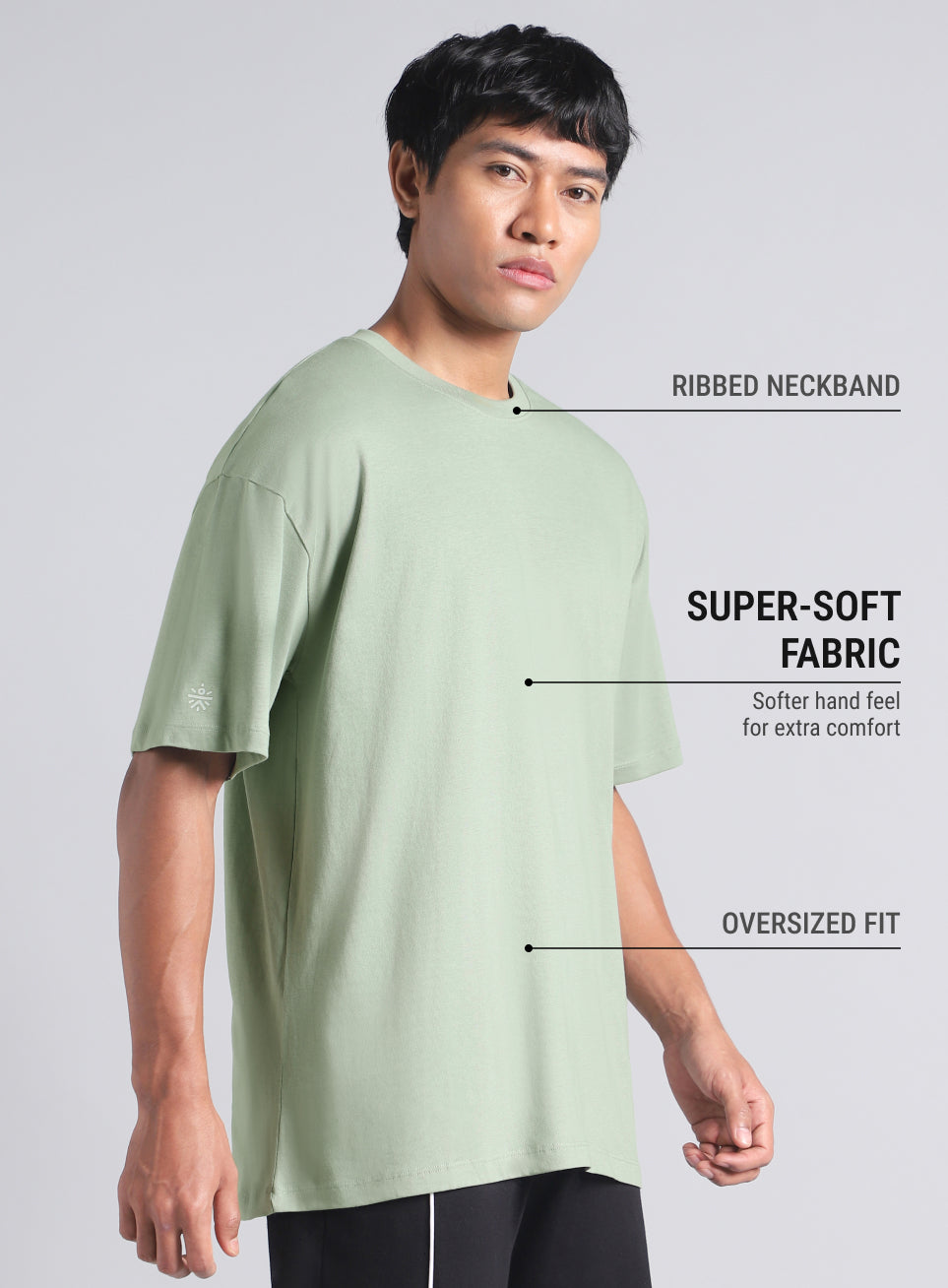Men's Olive Oversized Graphic T-shirt