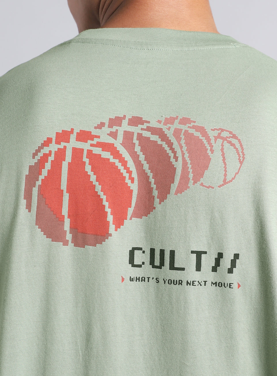 Men's Olive Oversized Graphic T-shirt