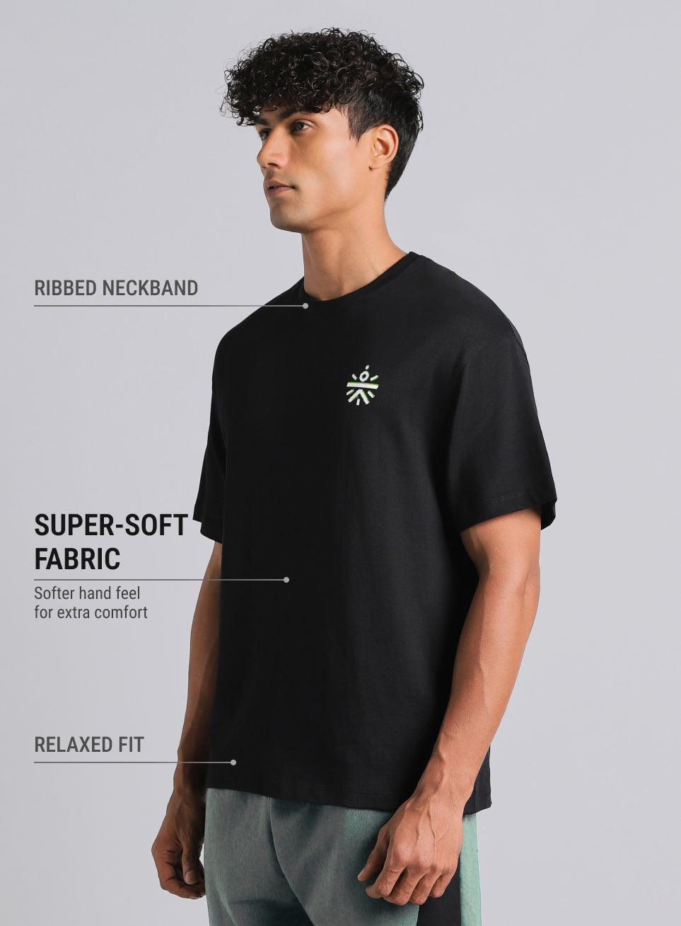 Men's Black True Athletics Graphic Relaxed Fit T-shirt