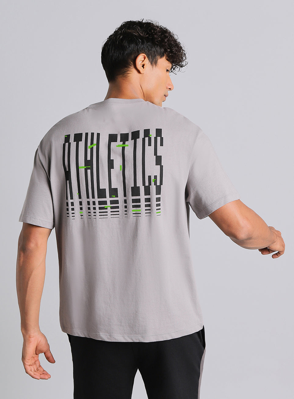 Men's Grey True Athletics Graphic Relaxed Fit T-shirt