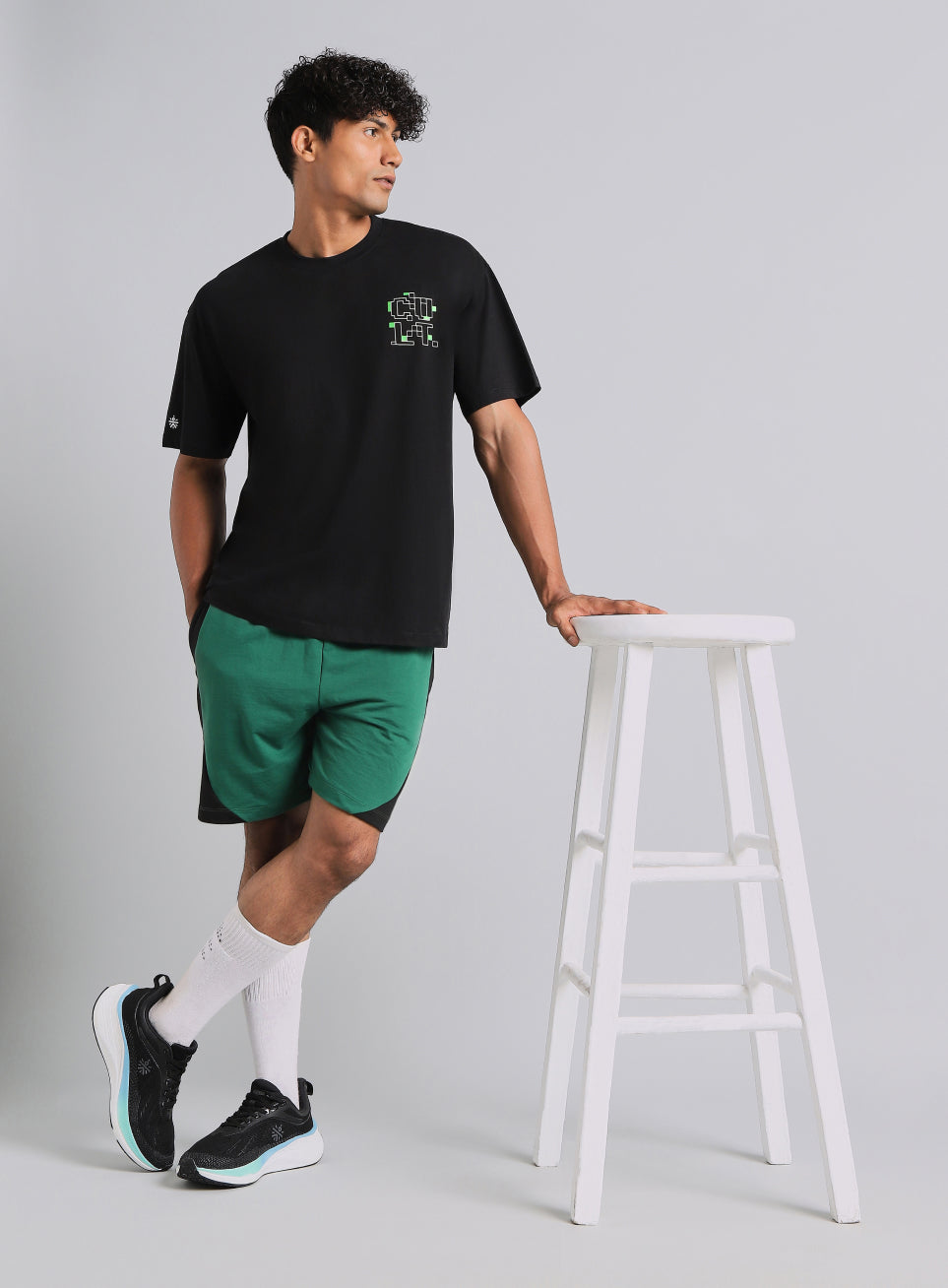 Men's Black Cult Power Play Oversized Fit T-shirt