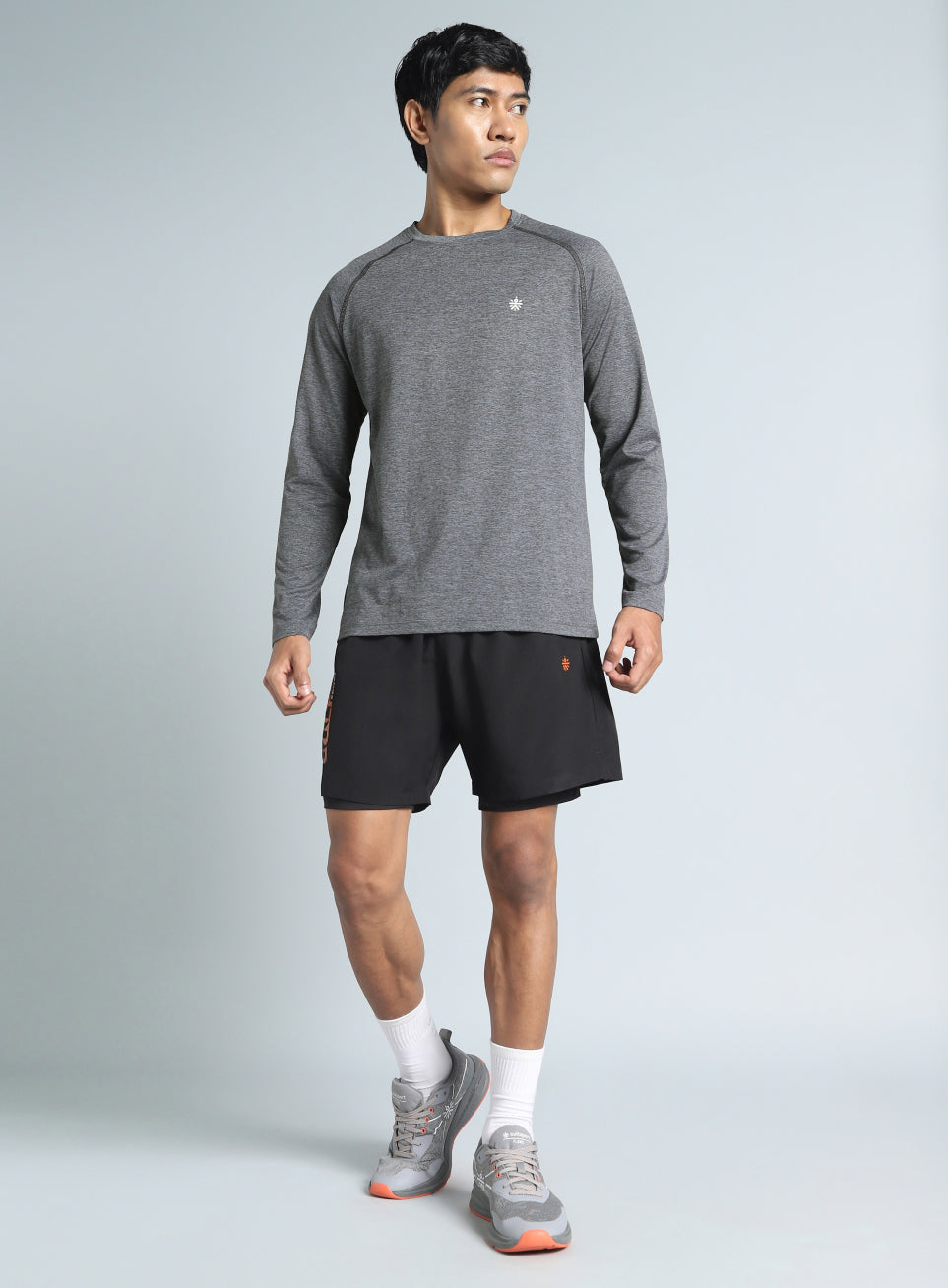 Men's Dark Grey Active Day COMFORtech Full Sleeve T-shirt