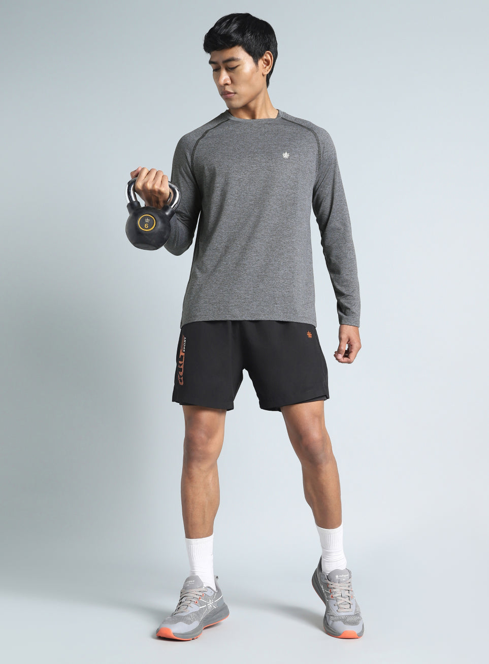 Men's Dark Grey Active Day COMFORtech Full Sleeve T-shirt