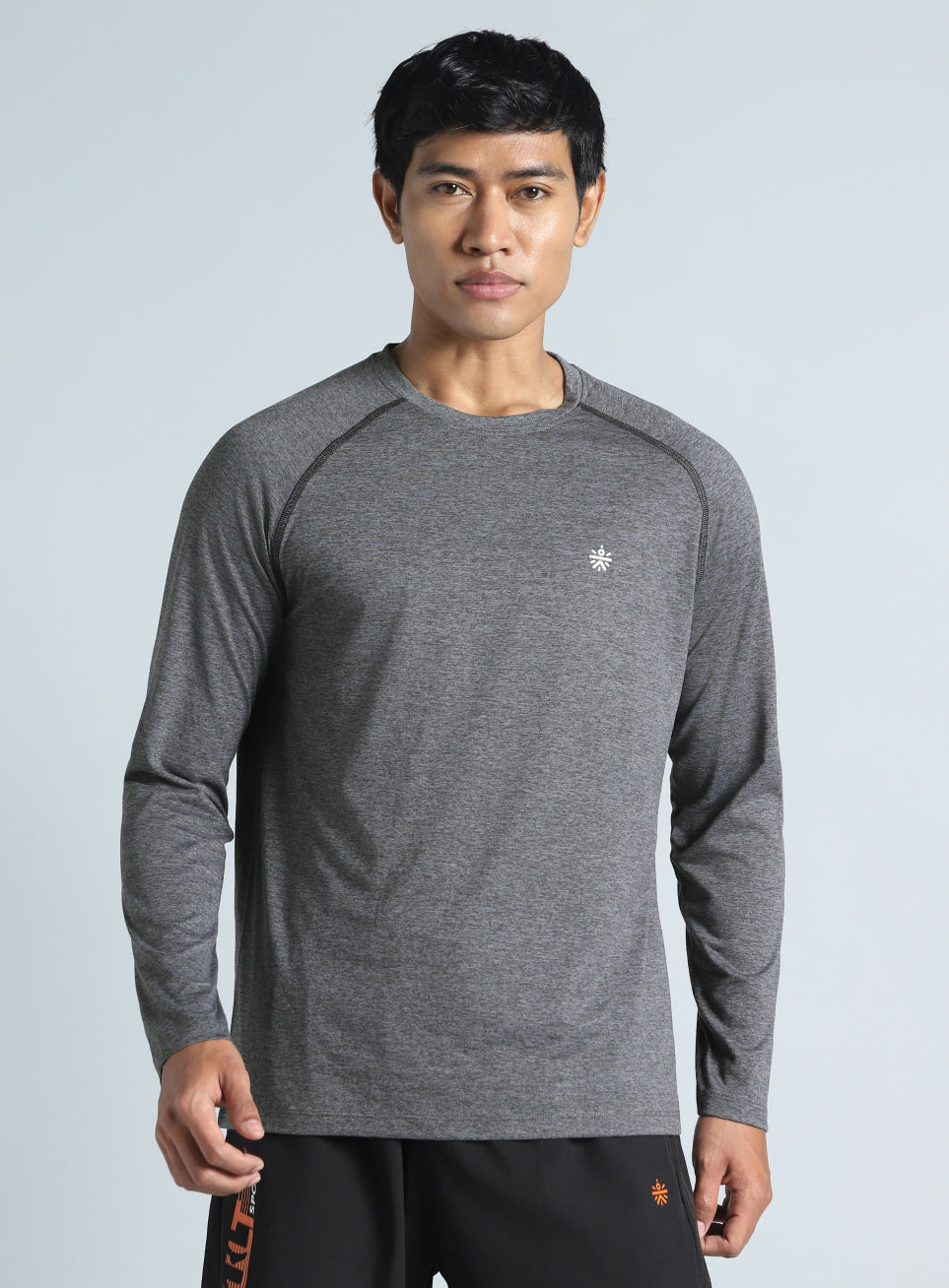 Men's Dark Grey Active Day COMFORtech Full Sleeve T-shirt