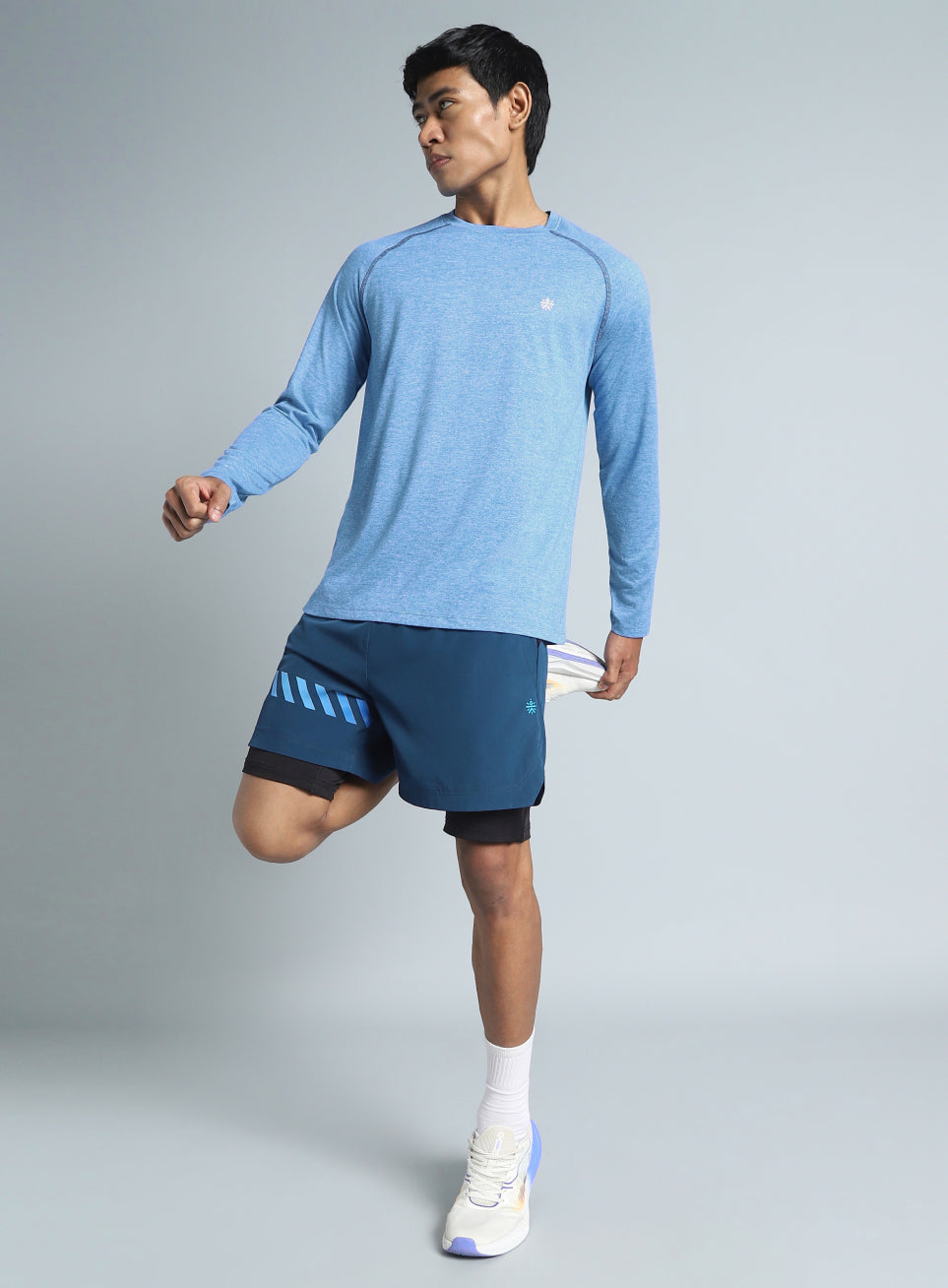 Men's Blue Active Day COMFORtech Full Sleeve T-shirt