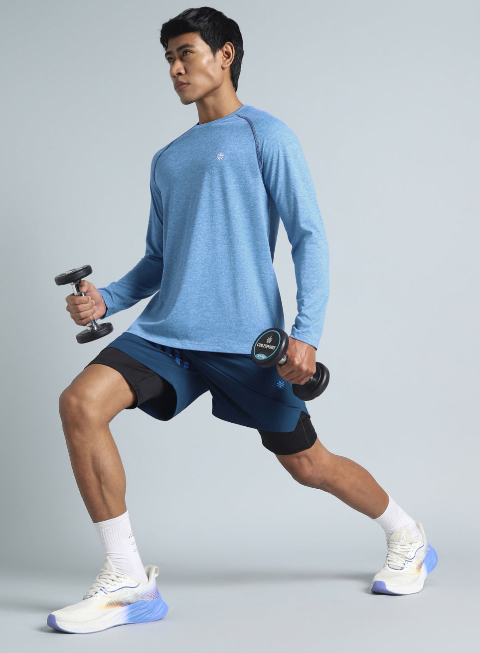 Men's Blue Active Day COMFORtech Full Sleeve T-shirt