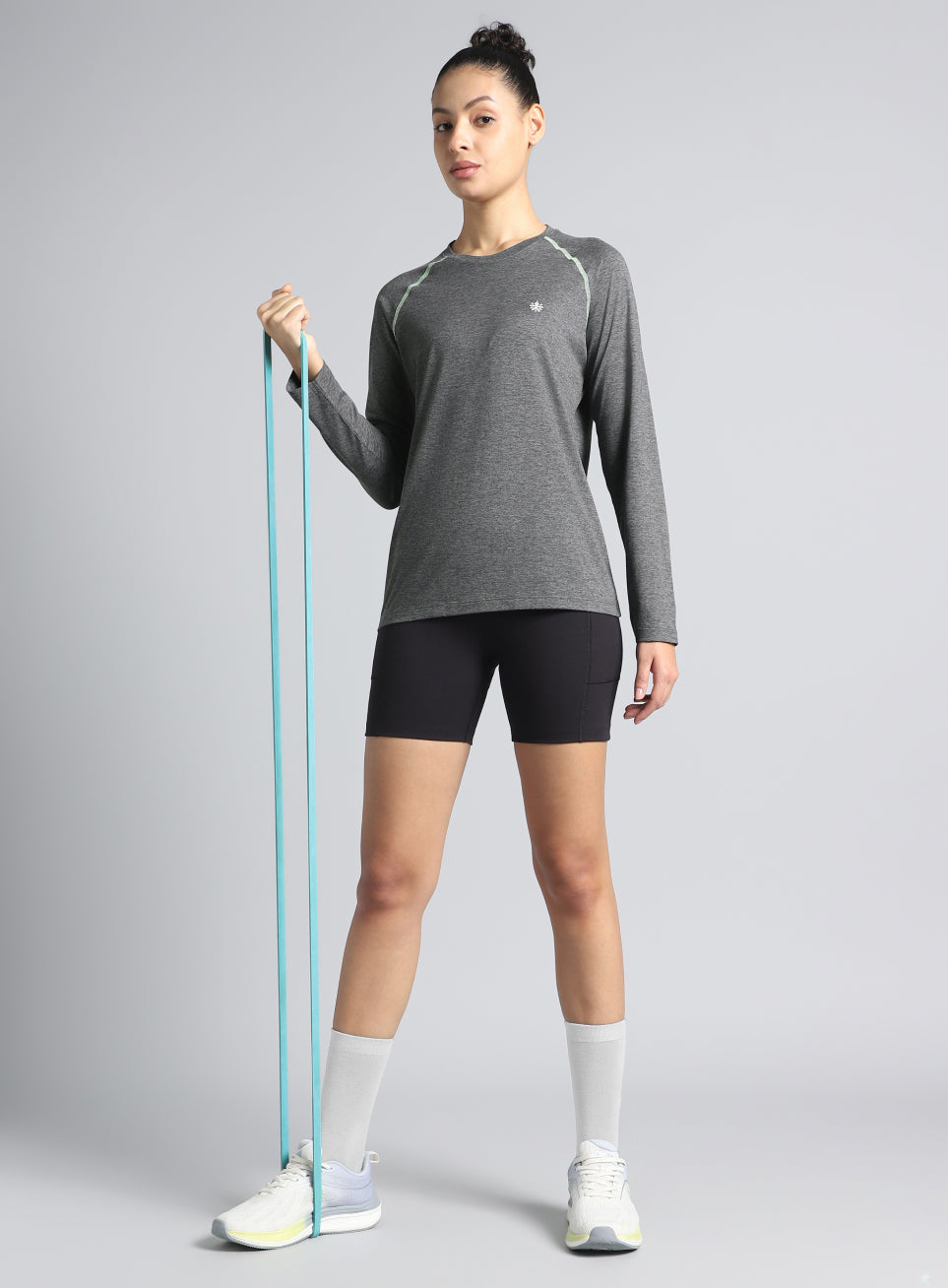 Women's Dark Grey Active Day COMFORtech™ Full Sleeve T-shirt