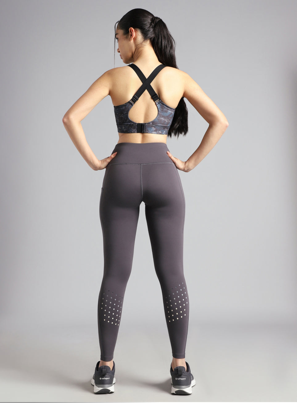 Women's Black Printed High Impact Training Bra